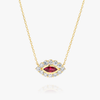 Marquise Evil Eye Ruby And Diamond Pendant Yellow Gold