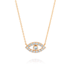 Round Evil Eye Natural Diamond Pendant Rose Gold