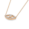 Round Evil Eye Natural Diamond Pendant Rose Gold