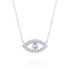 Round Evil Eye Lab-Grown Diamond Pendant White Gold