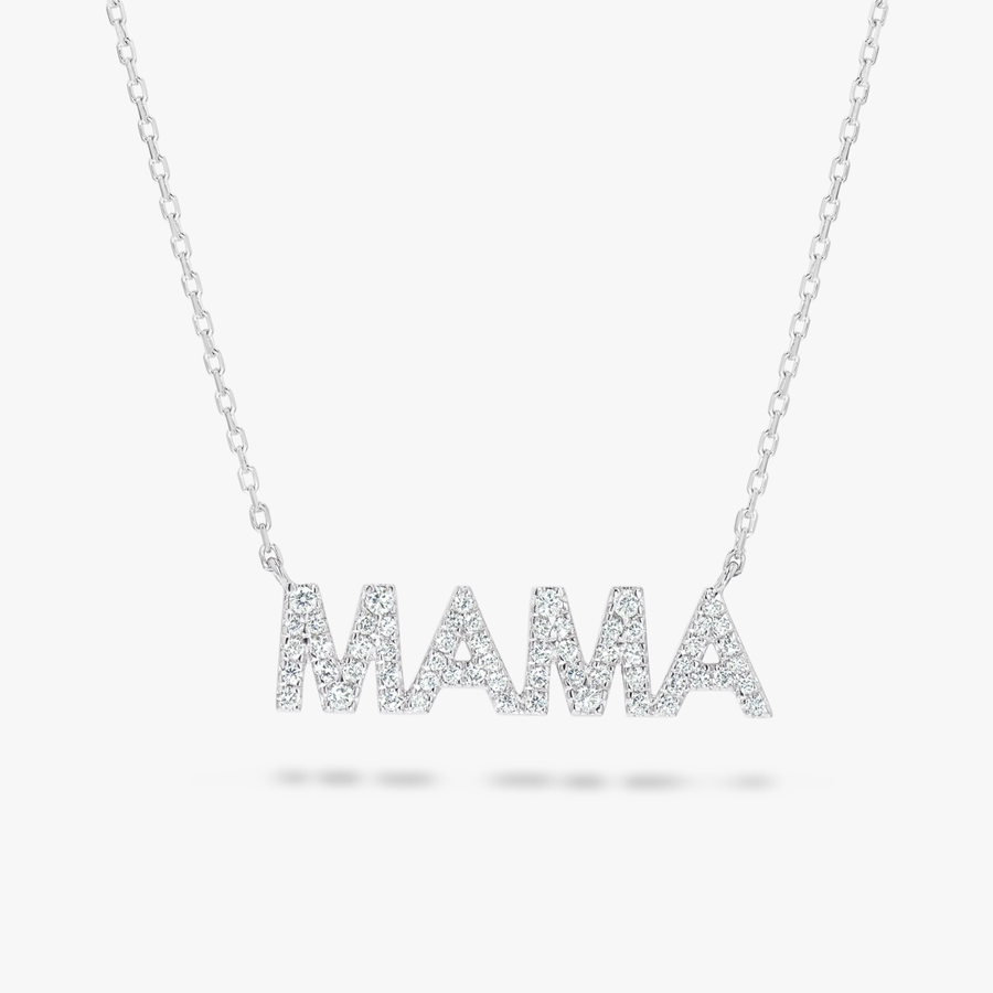 Mama Lab-Grown Diamond Pendant White Gold