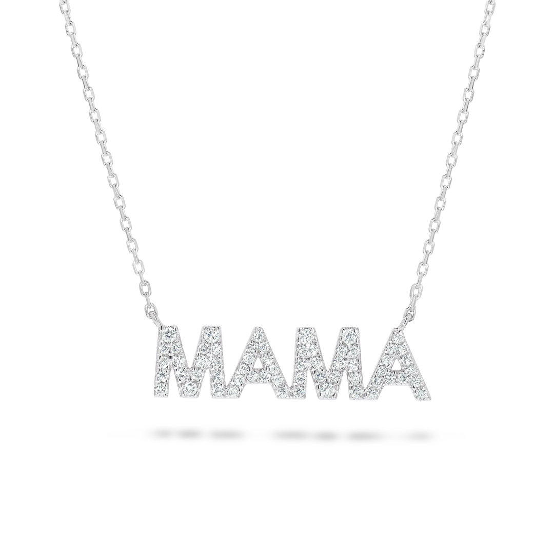 Mama Lab-Grown Diamond Pendant White Gold