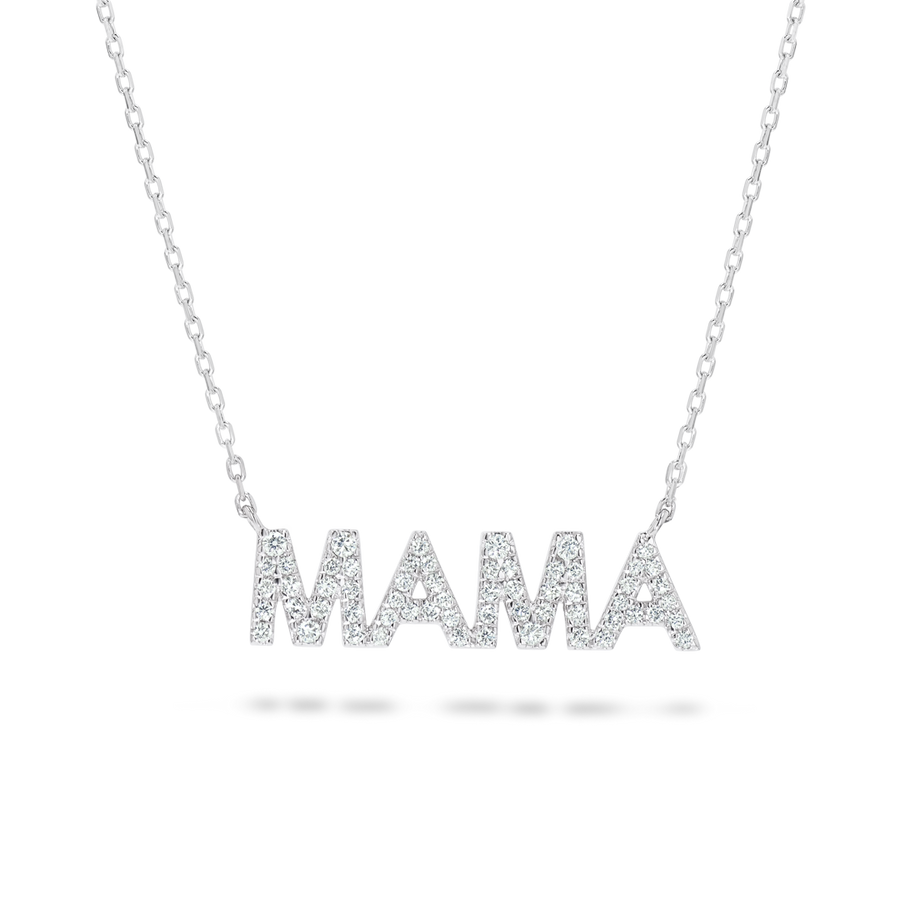 Mama Lab-Grown Diamond Pendant White Gold