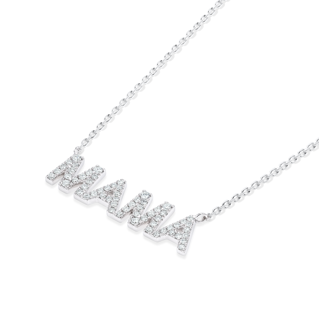 Mama Lab-Grown Diamond Pendant White Gold