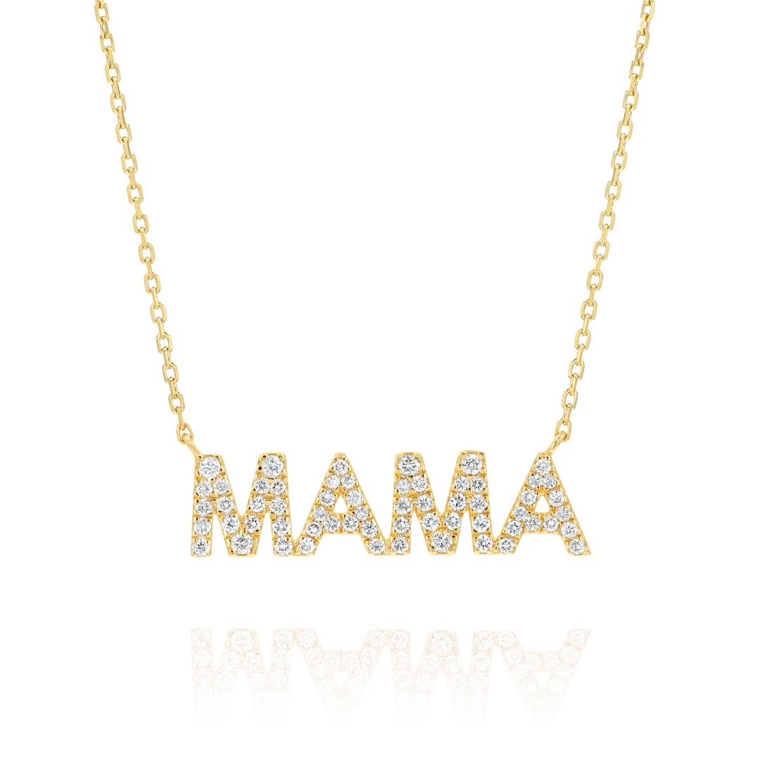 Mama Lab-Grown Diamond Pendant Yellow Gold