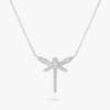 Dragonfly Natural Diamond Pendant White Gold