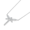 Dragonfly Natural Diamond Pendant White Gold