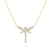 Dragonfly Natural Diamond Pendant Yellow Gold