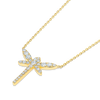 Dragonfly Natural Diamond Pendant Yellow Gold