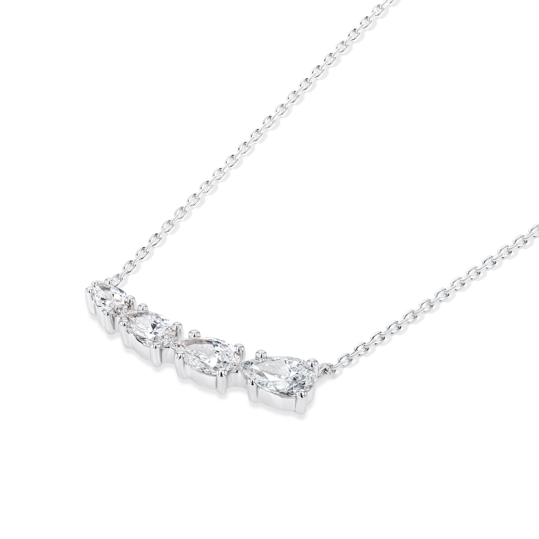 Pear Natural Diamond Wing Pendant White Gold