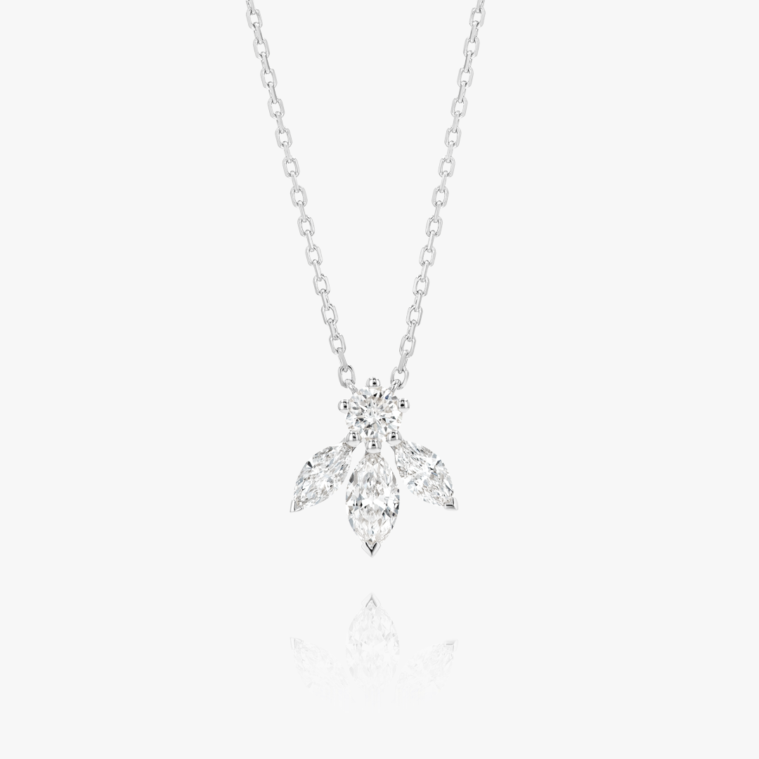 Pixie Wing Natural Diamond Pendant White Gold
