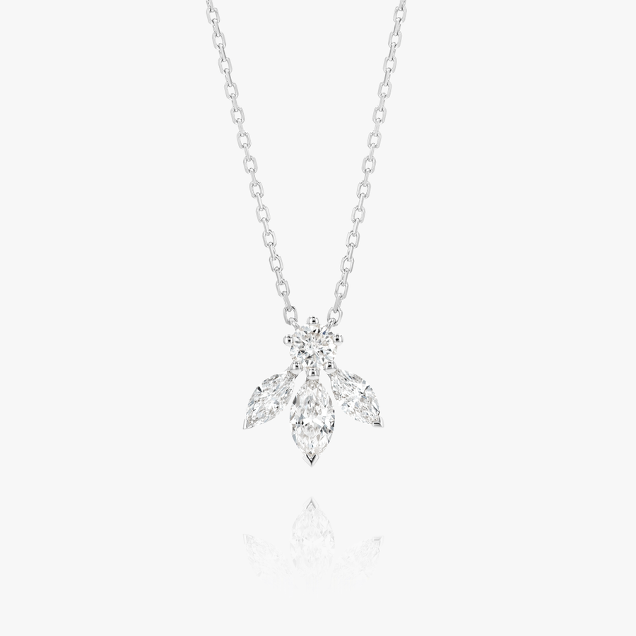 Pixie Wing Natural Diamond Pendant White Gold