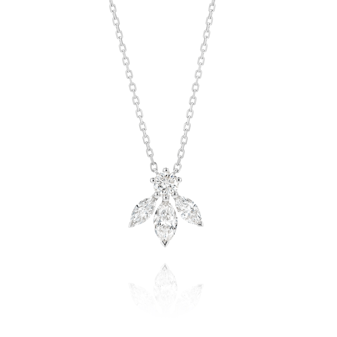 Pixie Wing Natural Diamond Pendant White Gold