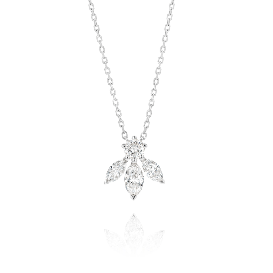 Pixie Wing Natural Diamond Pendant White Gold