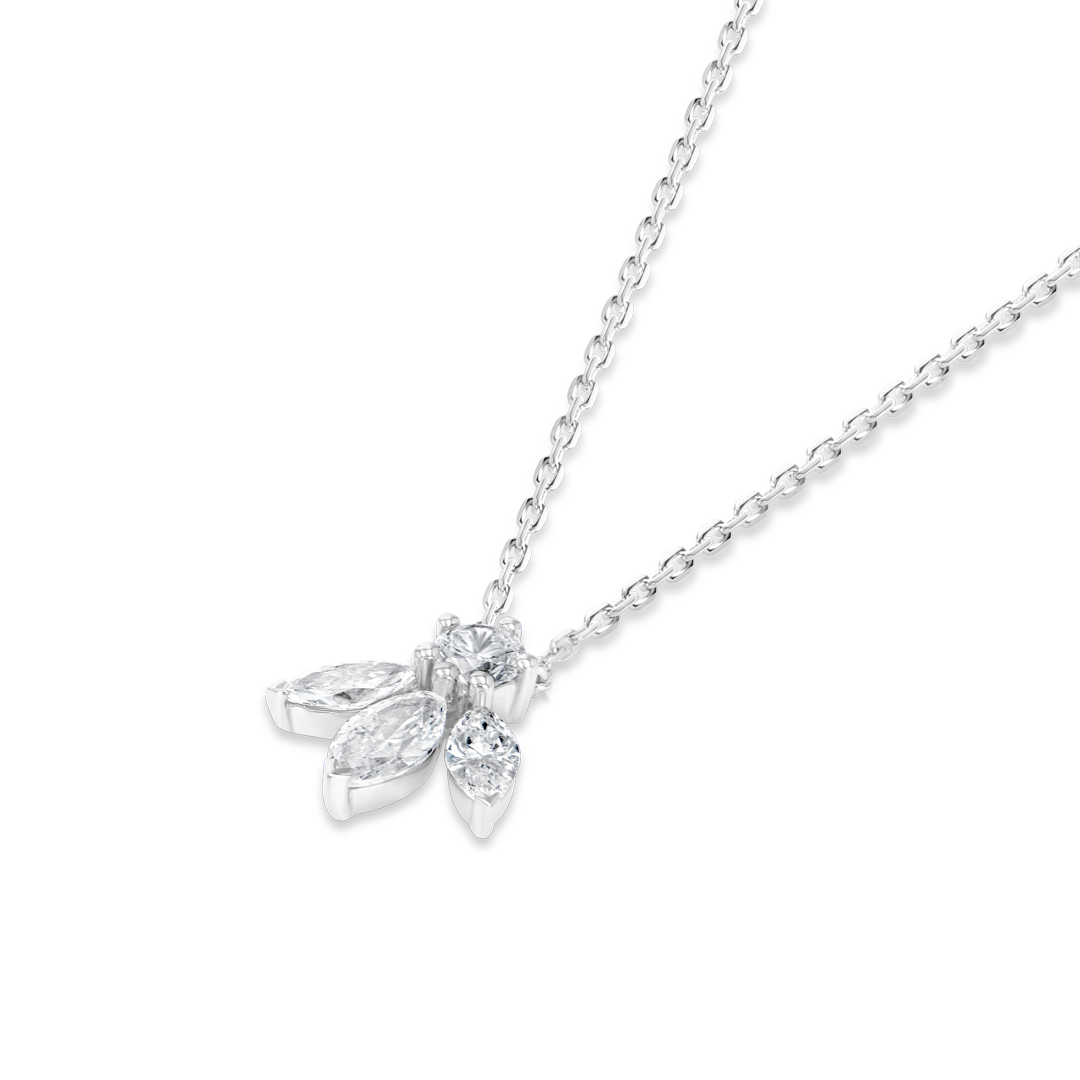 Pixie Wing Natural Diamond Pendant White Gold