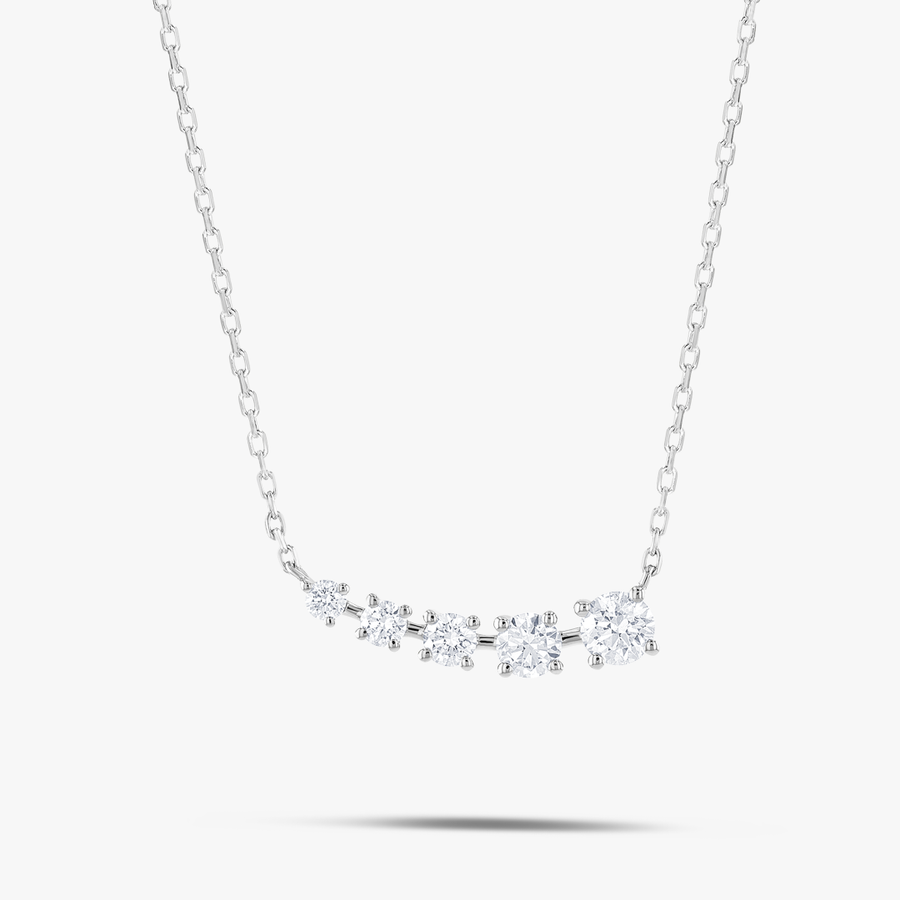 Round Natural Diamond Wing Pendant White Gold