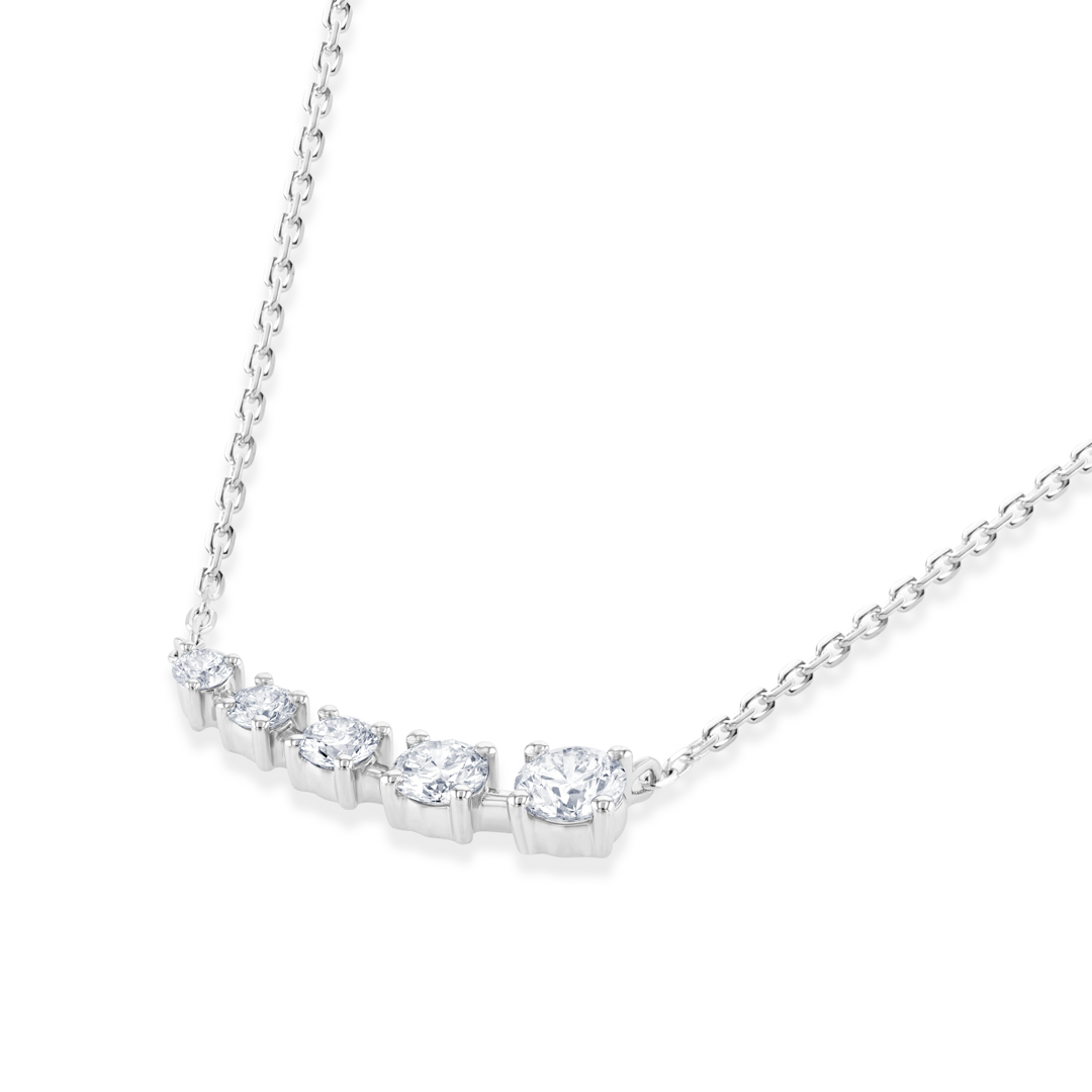 Round Natural Diamond Wing Pendant White Gold