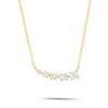 Round Natural Diamond Wing Pendant Yellow Gold