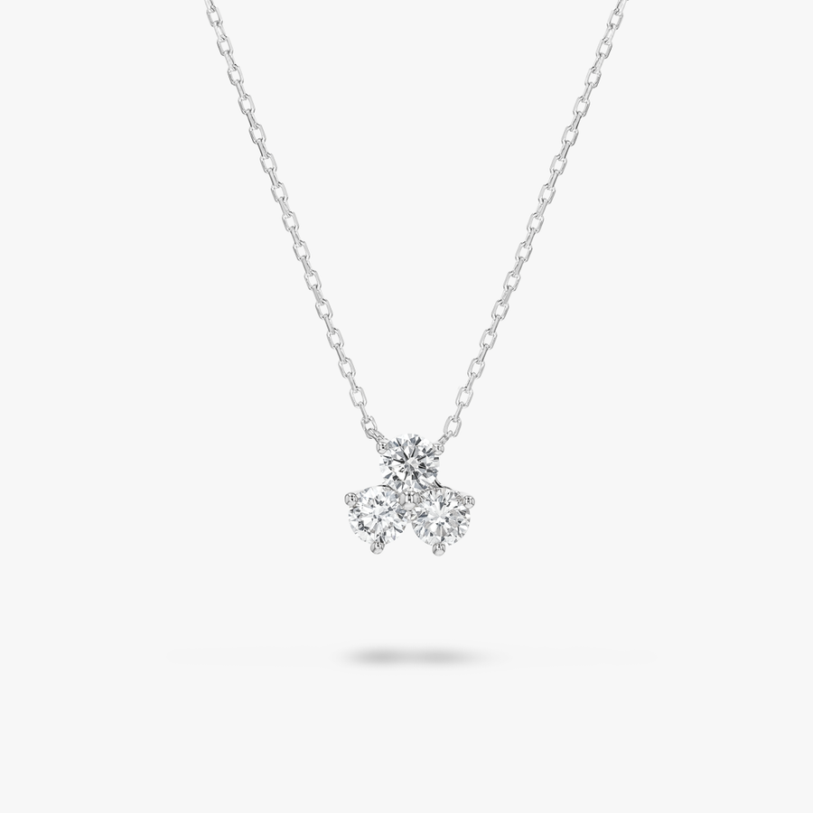 Lab-Grown Diamond Cluster Pendant White Gold