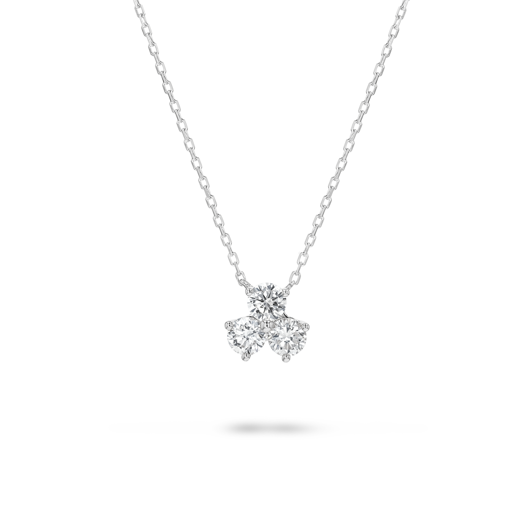 Lab-Grown Diamond Cluster Pendant White Gold