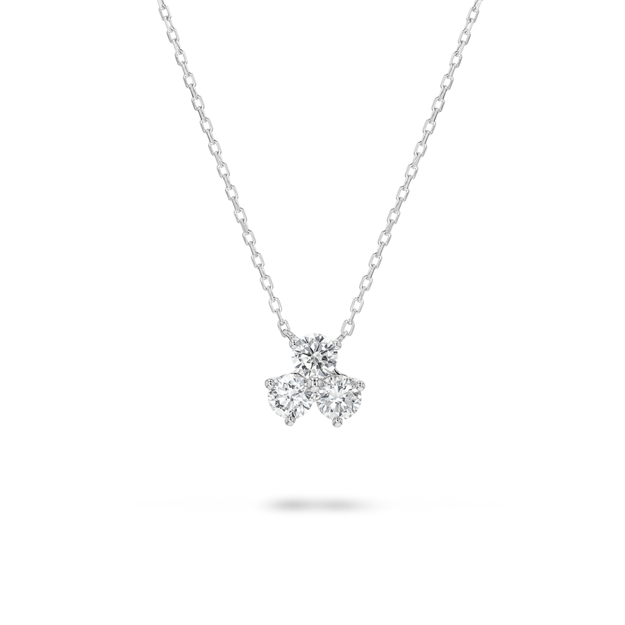 Lab-Grown Diamond Cluster Pendant White Gold
