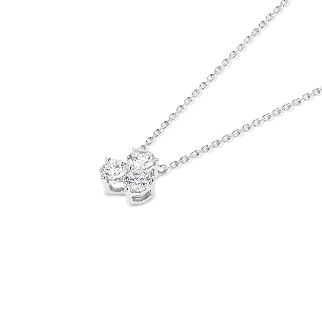 Lab-Grown Diamond Cluster Pendant White Gold