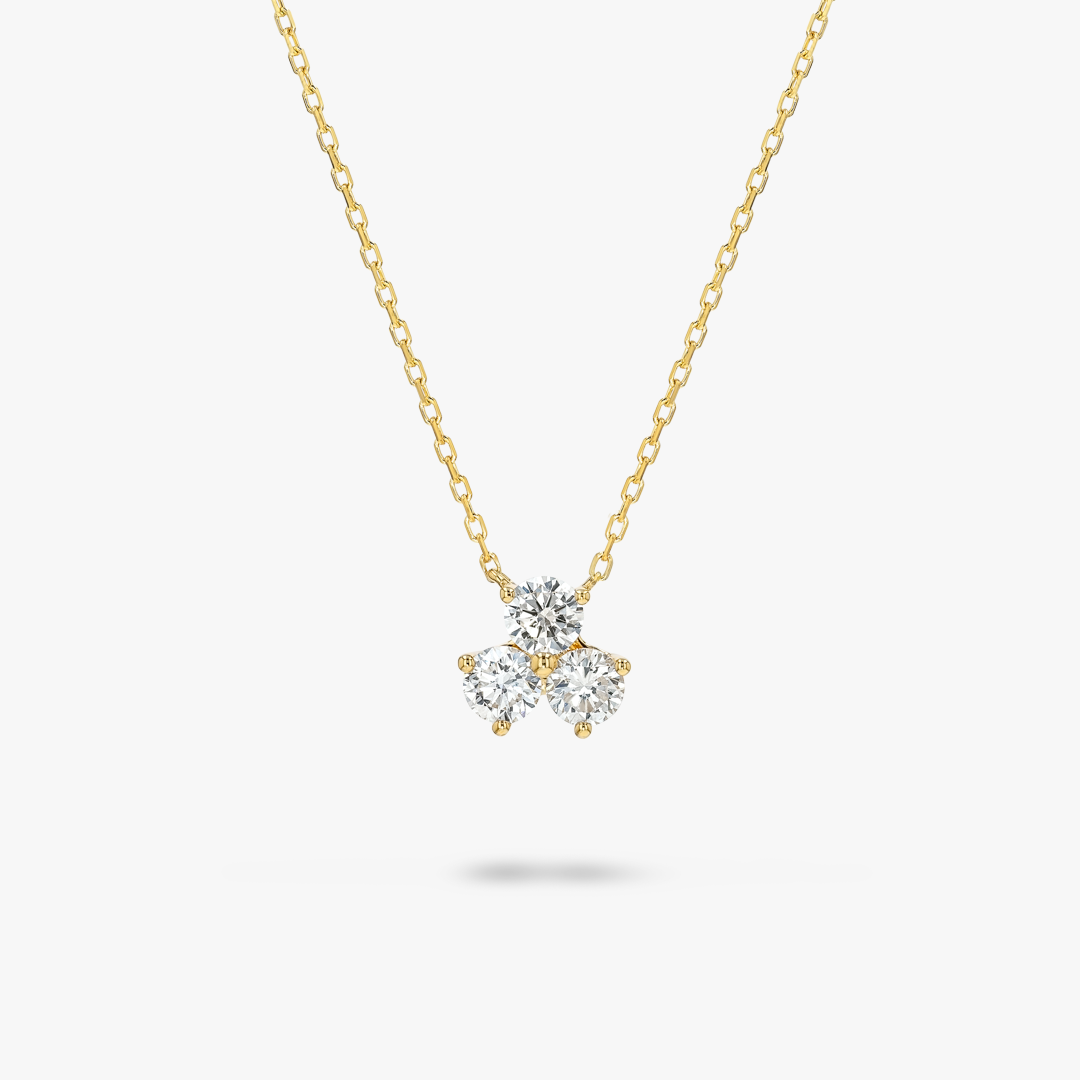 Lab-Grown Diamond Cluster Pendant Yellow Gold