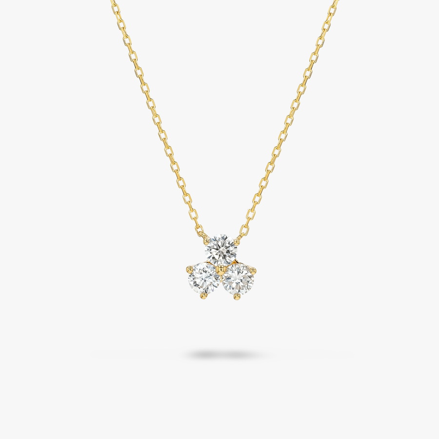 Natural Diamond Cluster Pendant Yellow Gold