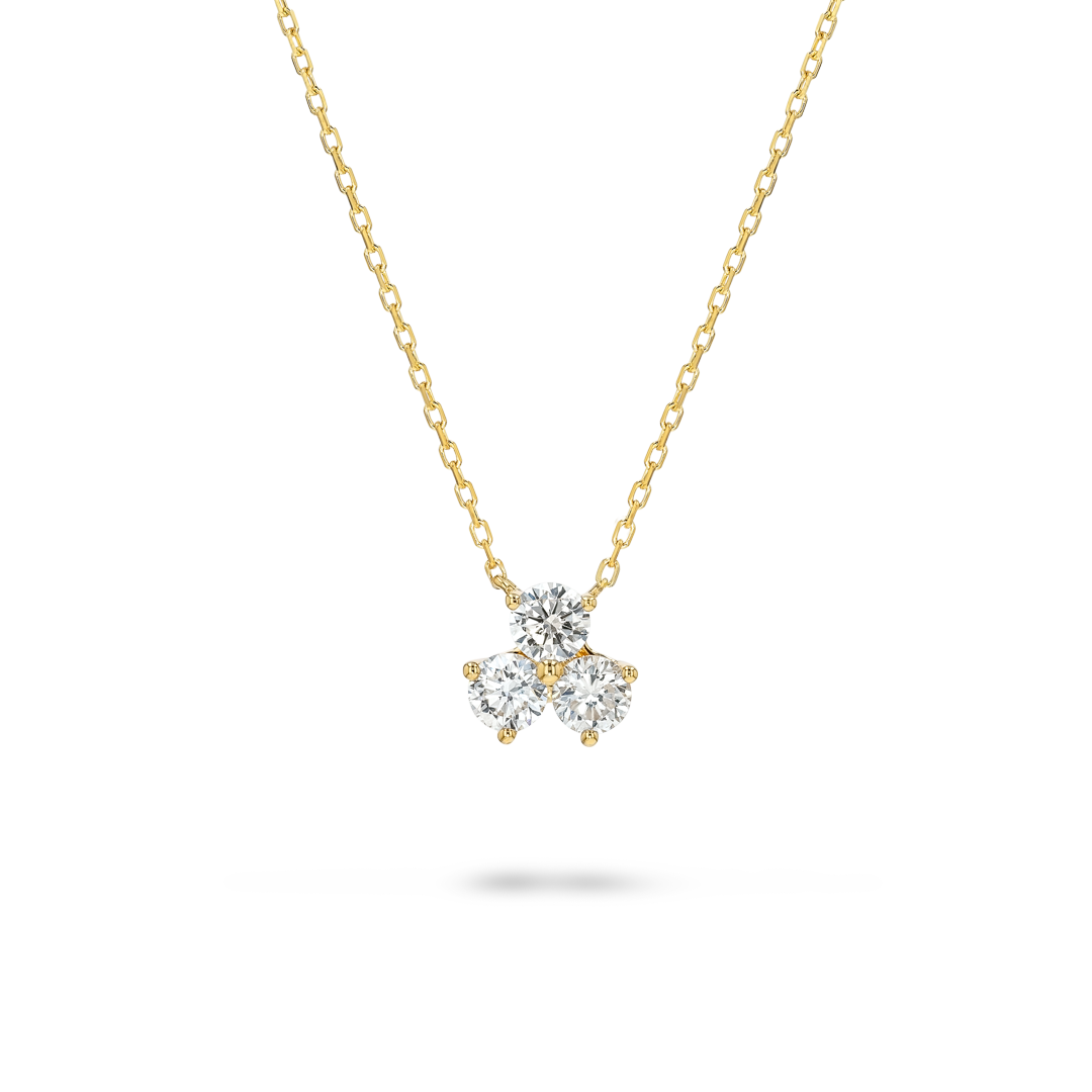 Natural Diamond Cluster Pendant Yellow Gold