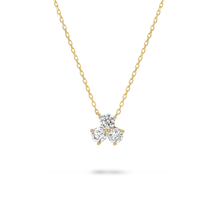 Natural Diamond Cluster Pendant Yellow Gold