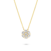 Lab-Grown Diamond Flower Pendant Yellow Gold