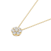Lab-Grown Diamond Flower Pendant Yellow Gold