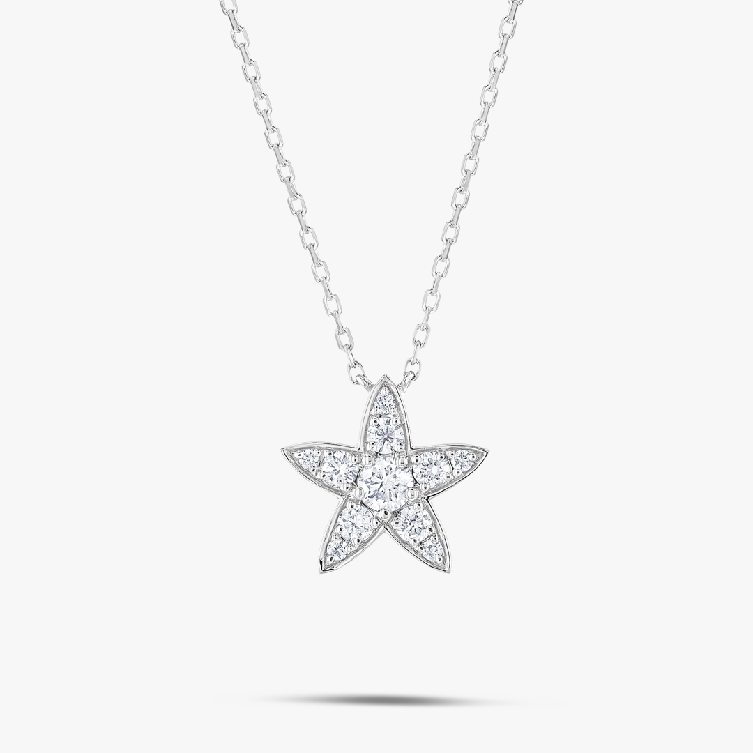 Lab-Grown Diamond Star Pendant White Gold