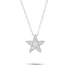 Natural Diamond Star Pendant White Gold