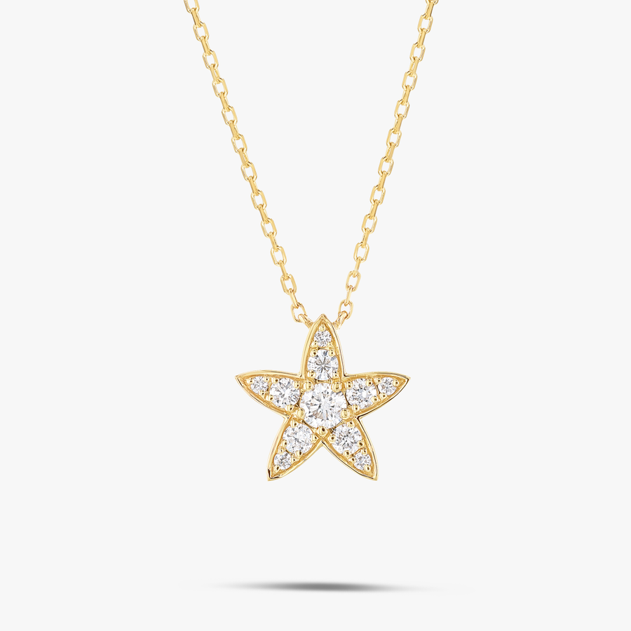 Lab-Grown Diamond Star Pendant Yellow Gold