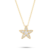 Natural Diamond Star Pendant Yellow Gold