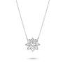 Flower Petal Natural Diamond Pendant White Gold