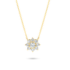 Flower Petal Natural Diamond Pendant Yellow Gold