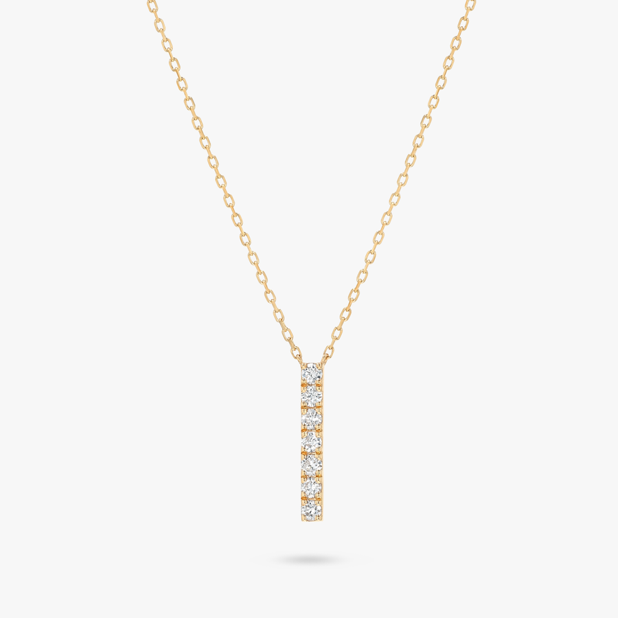 Lab-Grown Diamond Bar Pendant Yellow Gold