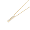 Natural Diamond Bar Pendant Yellow Gold