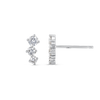 Graduating Trio Lab-Grown Diamond Bar Earrings White Gold