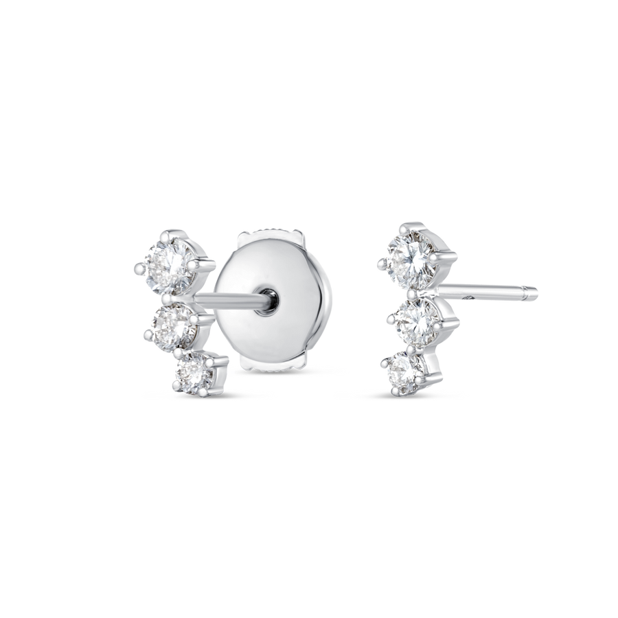 Graduating Trio Lab-Grown Diamond Bar Earrings White Gold