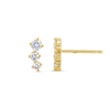 Graduating Trio Lab-Grown Diamond Bar Earrings Yellow Gold