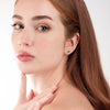 Graduating Trio Colombian Emerald Lab-Grown Diamond Bar Earrings White Gold