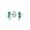 Graduating Trio Colombian Emerald Lab-Grown Diamond Bar Earrings White Gold