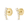 Half Moon Lab-Grown Diamond Bar Earrings Yellow Gold
