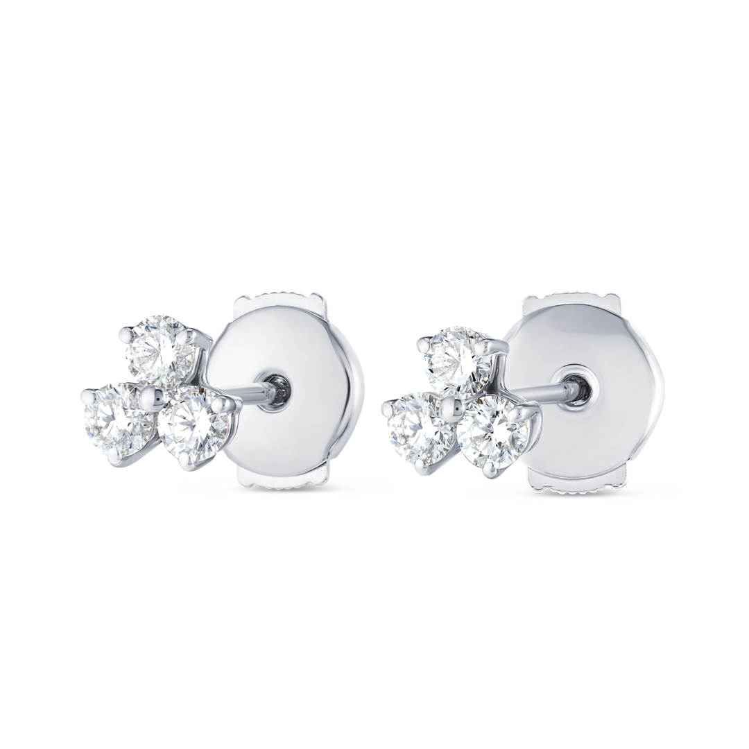 Trio Cluster Lab-Grown Diamond Earrings White Gold
