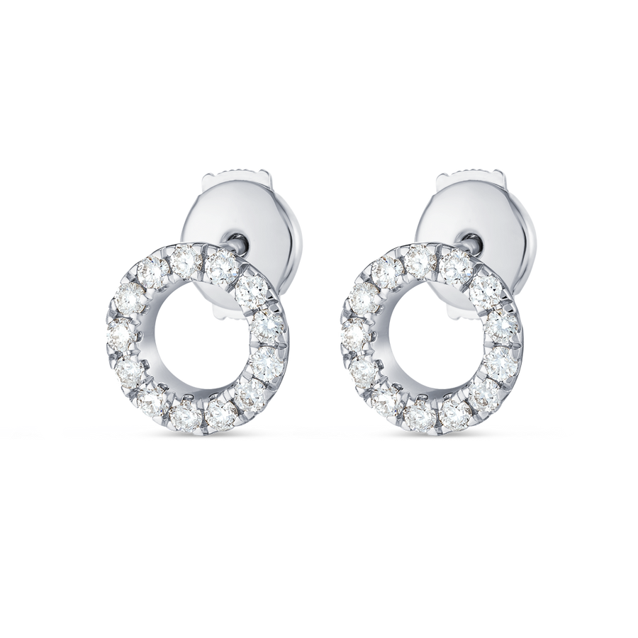 Circular Lab-Grown Diamond Earrings White Gold