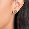 Circular Emerald Earrings Yellow Gold
