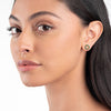 Circular Emerald Earrings Yellow Gold